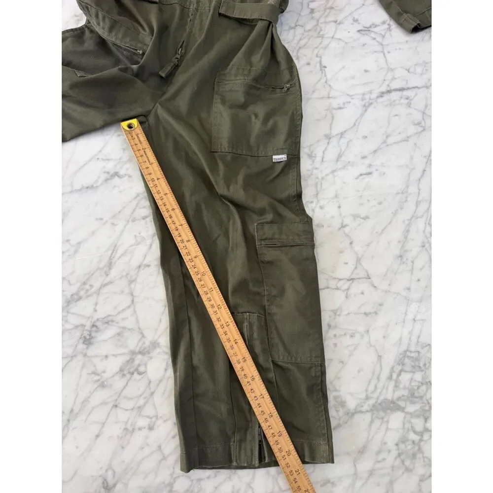 TROOPER Clothing Unisex Youth L Sz 8/10 Military Flight Suit Costume Olive Green
